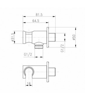 Подключение шланга Qtap Spojeni круглое с держателем QTCRMBH030 Chrome (BH030)
