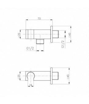 Подключение шланга Qtap Spojeni QTCRMBH130 Chrome (Fixsit)