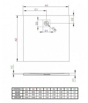 Поддон Radaway Kyntos C HKC8080-04