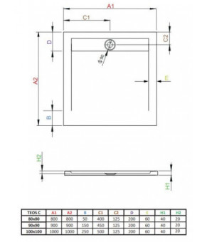 Поддон Radaway Teos C HTC8080-64