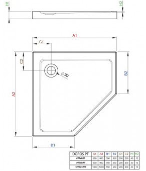 Поддон Radaway Doros Plus PT SDRPTP1010-01