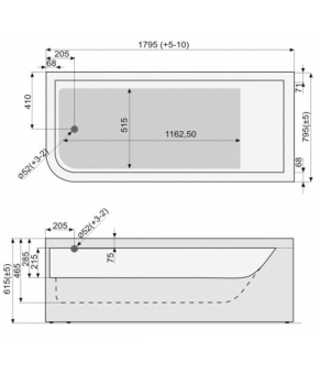 Акриловая ванна Pool Spa Sekret PWPJD10ZSKC0000 180x80