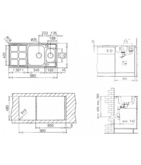 Кухонная мойка TEKA Cuadro 60 B (88012)