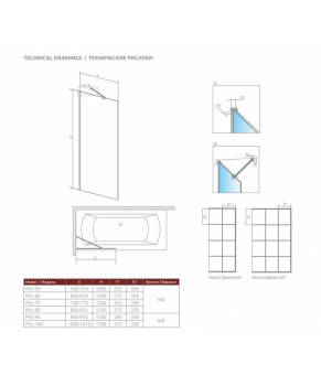 Шторка Radaway Modo New Black PNJ Factory 10006060-54-55