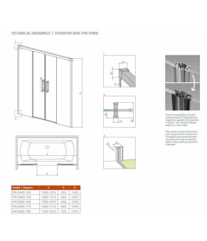 Шторка Radaway Idea Black PN DWD 10004180-54-01