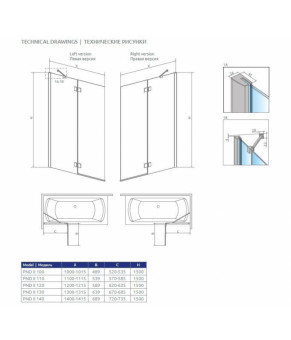 Шторка Radaway Essenza New PND II 10002120-01-01