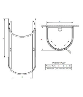 Душевая кабина Radaway Premium Plus P 33300-01-08N