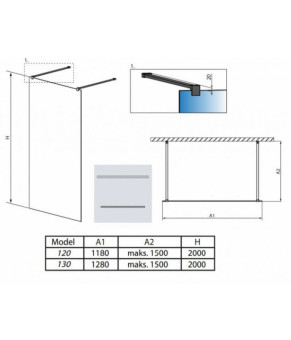 Перегородка Radaway Modo New Black I Frame 388124-54-58