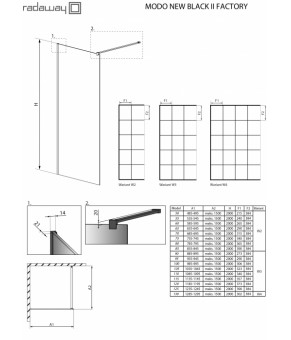 Перегородка Radaway Modo New Black 389105-54-55