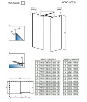 Перегородка Radaway Modo New II 389055-01-01