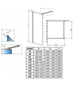 Перегородка Radaway Modo New II 389065-01-01