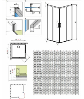 Часть кабины Radaway Idea Black KDD 387063-54-01