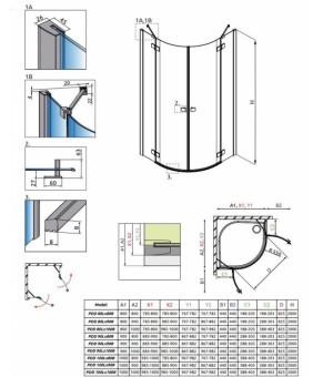Часть кабины Radaway Essenza New Black PDD 385003-54-01