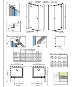 Двери Radaway Essenza New Black KDJ 385041-54-01