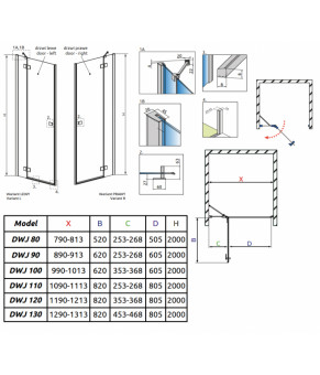 Душові двері Radaway Essenza New Black DWJ 385015-54-01