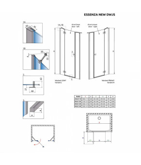 Створка дверей Radaway Essenza New Black DWJS 385033-54-01