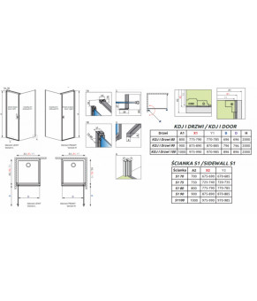 Двери Radaway Nes Black KDJ I 10022090-54-01