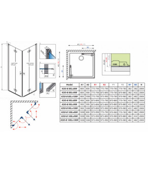 Часть кабины Radaway Nes Black KDD B 10024080-54-01