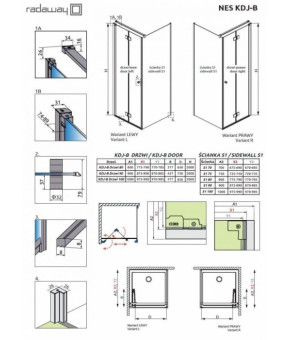 Двери Radaway Nes KDJ B 10025080-01-01