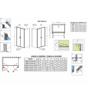 Двери Radaway Nes DWD S 10034080-01-01