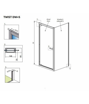 Боковая стенка Radaway Twist DW S 382011-08