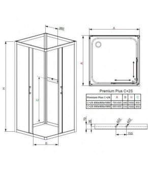 Задняя стенка Radaway Premium Plus 2S 33443-01-05N