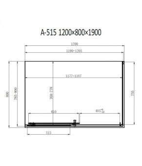 Душова кабіна Dusel А-515, 120х80х190, двері розсувні, тоноване скло