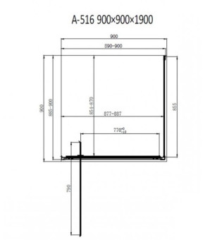 Душевая кабина Dusel A-516 тонированное 90х90х190 551693