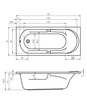 Ванна RIHO Future 170x75 см, BC28 B073001005