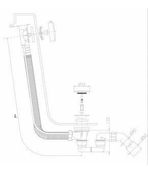 Сифон Omnires TK104-PLUS-3.43+64-SBL