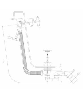 Сифон Omnires TK122-PLUS-3.43+64-SBL
