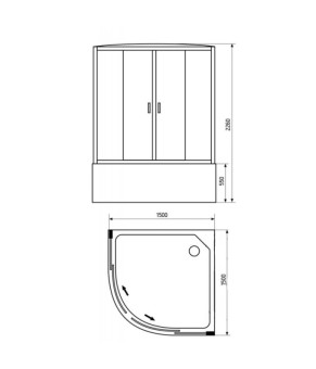 Паровая кабина POLARIS PRESTIGE 150 (2) с ванной 70501608