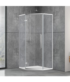 Душевая кабина Dusel DL197H Chrome, 90х90х190, пятиугольная, стекло прозрачное, 519791