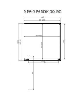 Душевая кабина Dusel DL198/DL196 Chrome, 100х100х190, стекло прозрачное, дверь распашная