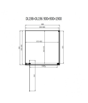 Душова кабіна Dusel DL198B+DL196B Black Matt, 90х90х190, скло прозоре, двері розпашні