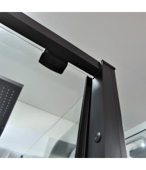 Душевая кабина Dusel DL198BP+DL196BP Black Matt Paint, 90х90х190, стекло прозрачное, дверь распашная