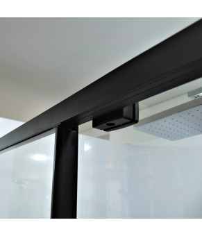 Душевая кабина Dusel DL198BP+DL196BP Black Matt Paint, 90х90х190, стекло прозрачное, дверь распашная