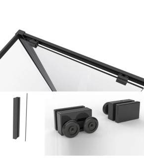 Душевая кабина Dusel DL198BP+DL196BP Black Matt Paint, 90х90х190, стекло прозрачное, дверь распашная