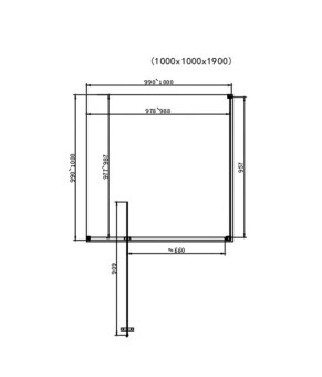 Душевая кабина Dusel DL198BP+DL196BP Black Matt Paint, 100х100х190, стекло прозрачное, дверь распашная