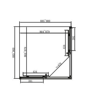 Душевая кабина Dusel EF-184B Black Matt 900x900x1900 518491