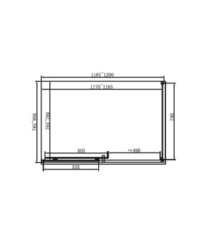 Душевая кабина Dusel EF-185B+EF181B Black Matt 1200x800x1900 518581