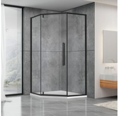 купить недорого Душова кабіна Dusel DL197HB Black Matt, 100х100х190, п'ятикутна, скло прозоре