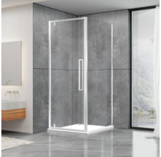 купить недорого Душевая кабина Dusel DL198/DL196 Chrome, 90х90х190, стекло прозрачное, дверь распашная