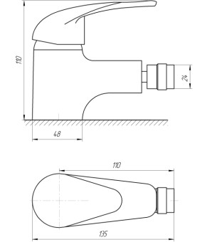 Смеситель для биде EcoMix E-GEZ-106