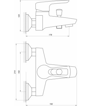 Смеситель для ванны CRISTAL SEVA GSV-102
