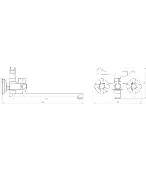 Смеситель для ванны DOMINO DBF-227-35MEC-CRUIZE