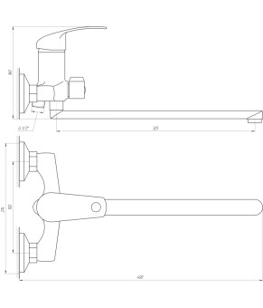 Смеситель для ванны EcoMix P-GEP-208