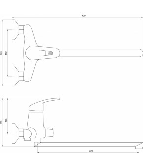 Смеситель для ванны Globus Lux Caprice GLCA-0208