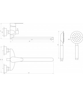 Смеситель для ванны Globus Lux MAIN SM-208