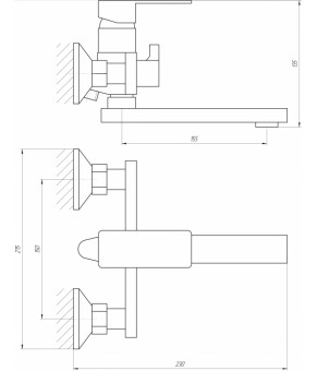 Смеситель для ванны Globus Lux Milano GLM-102N